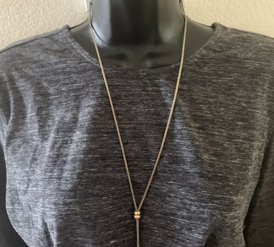 J. Jill Pure Charcoal Gray Knot Draped Back l/s Stretch Shirt knot back size M