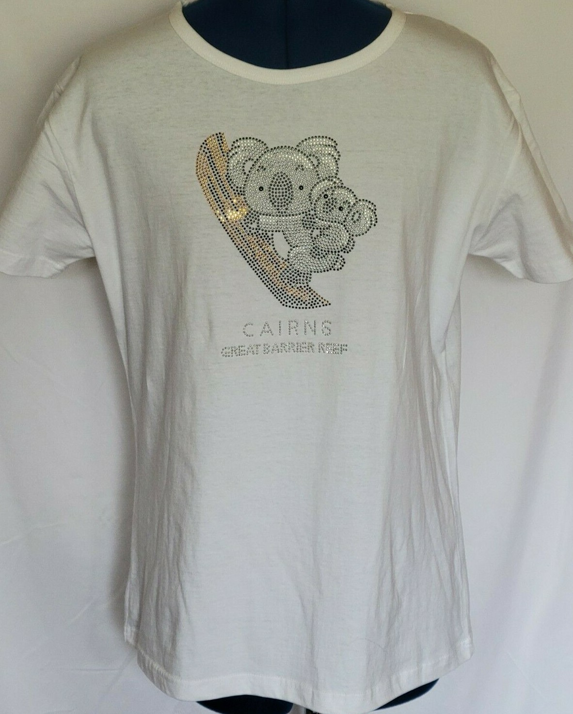 Gooses Australia Womens T-Shirt Size US M Bejeweled Mama Baby Koala Cairns Reef
