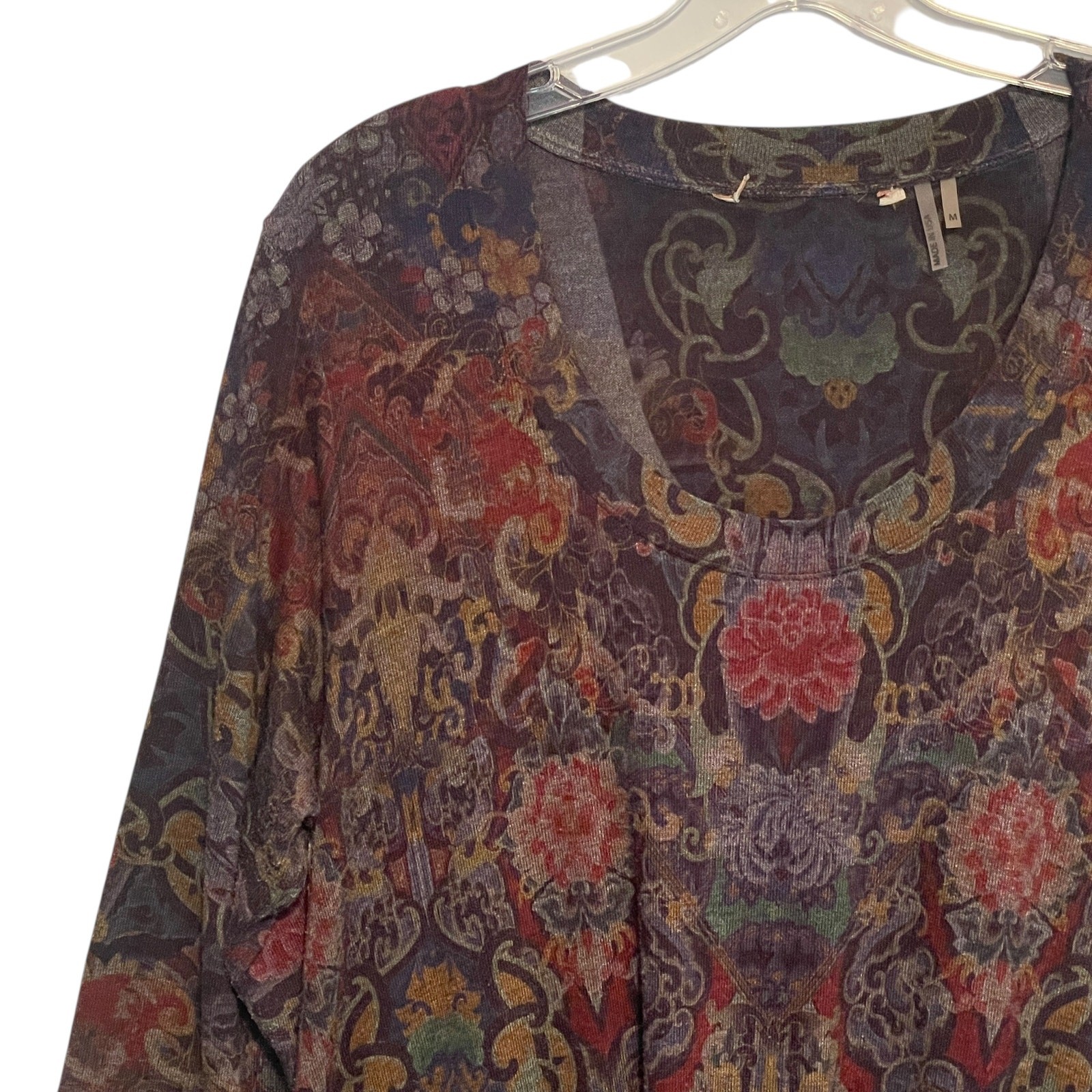 Soft Surroundings Paisley Blast Tunic Womens Size Medium Asymmetrical Casual