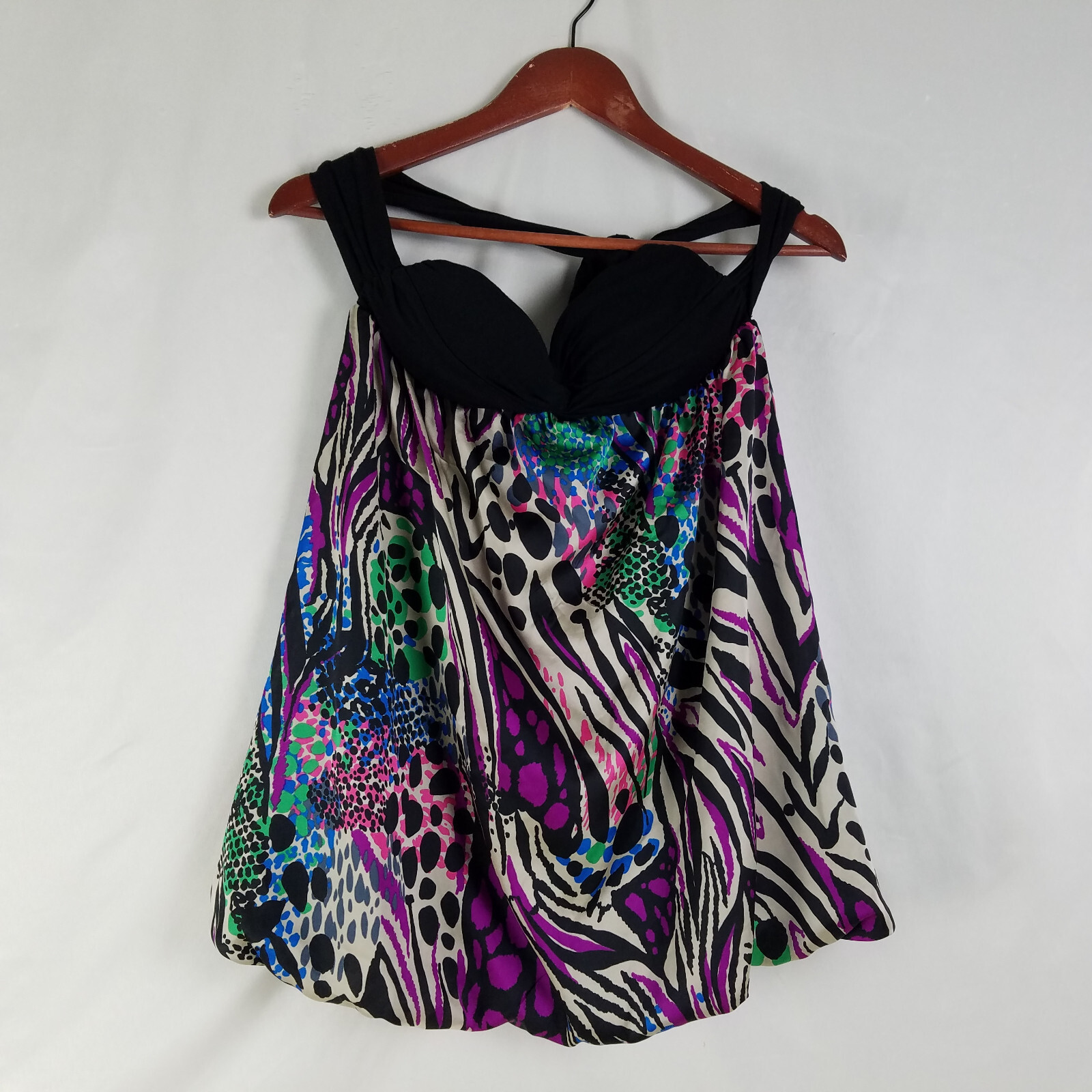 Twenty One Shirt Womens Small Multicolor Halter Top Colorful Sleeveless Blouse