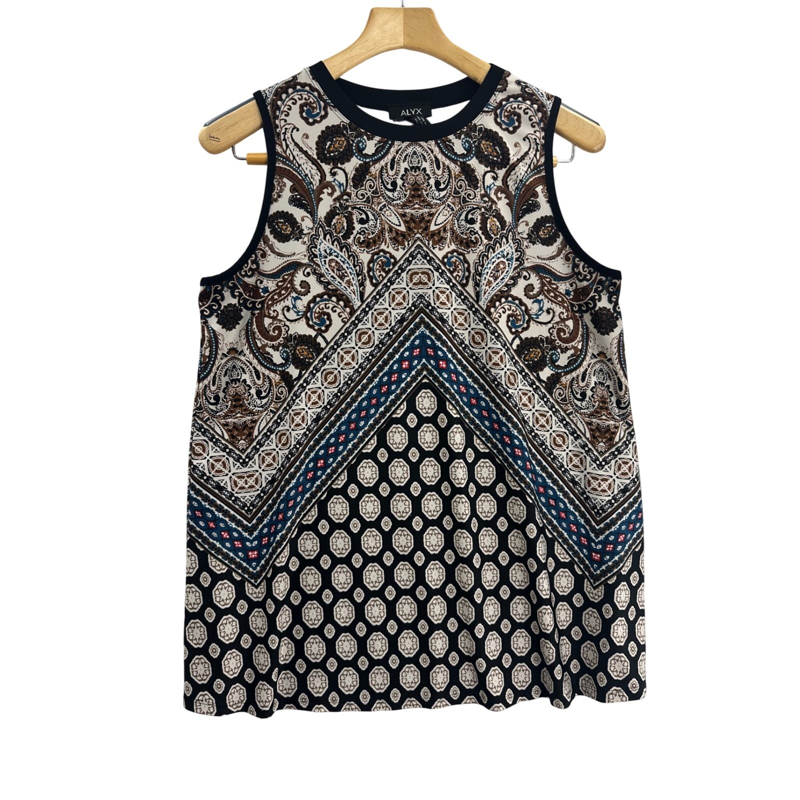 ALYX Women’s Top Size L Sleeveless Paisley Geometric Print Blouse