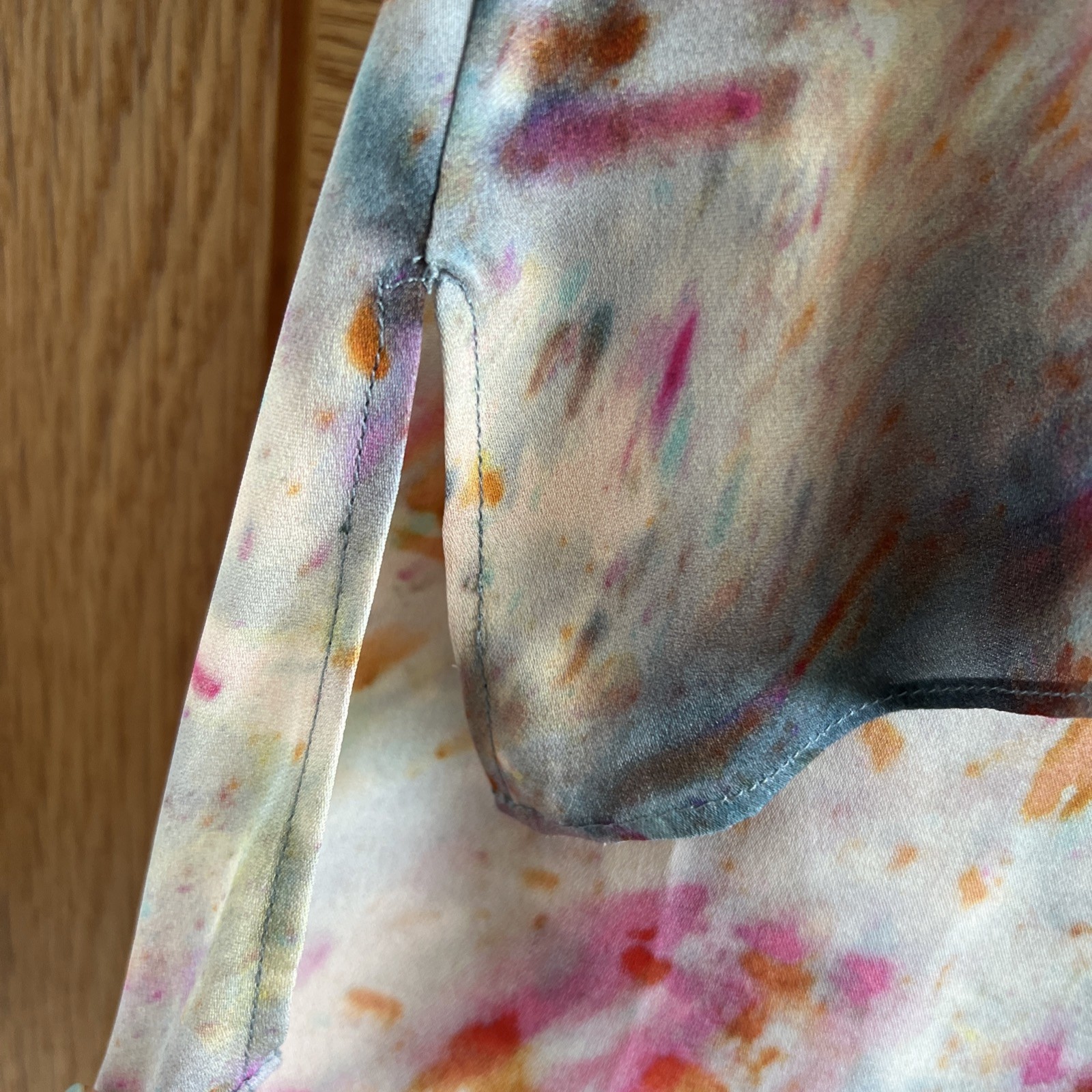 Jigsaw x Audrey Louise Reynolds Top UK 10 Pure 100% Silk Watercolour Floaty