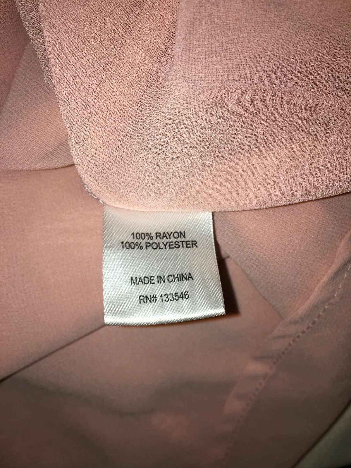 Crosby Pink Rayon Polyester Blend LS Blouse w/ Keyhole Neckline Large EC!