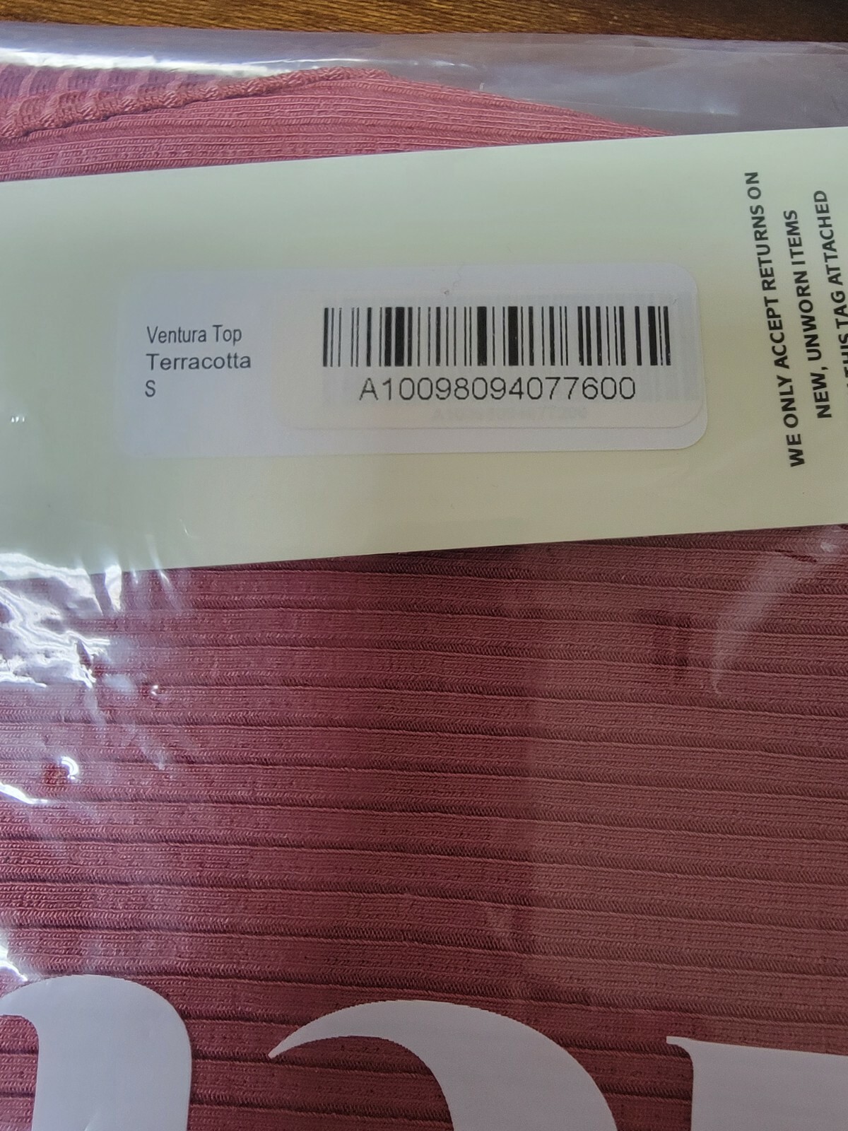 Lett Ventura High Neck Ribbed Tank Top Terracotta Mauve Women’s Size Small