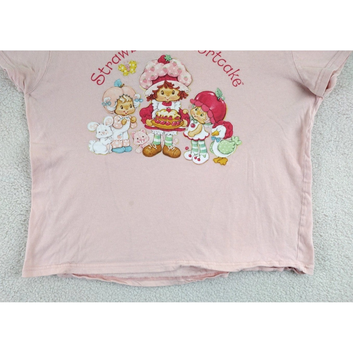 Strawberry Shortcake T Shirt Pink Graphic Tee Women’s Size Medium M