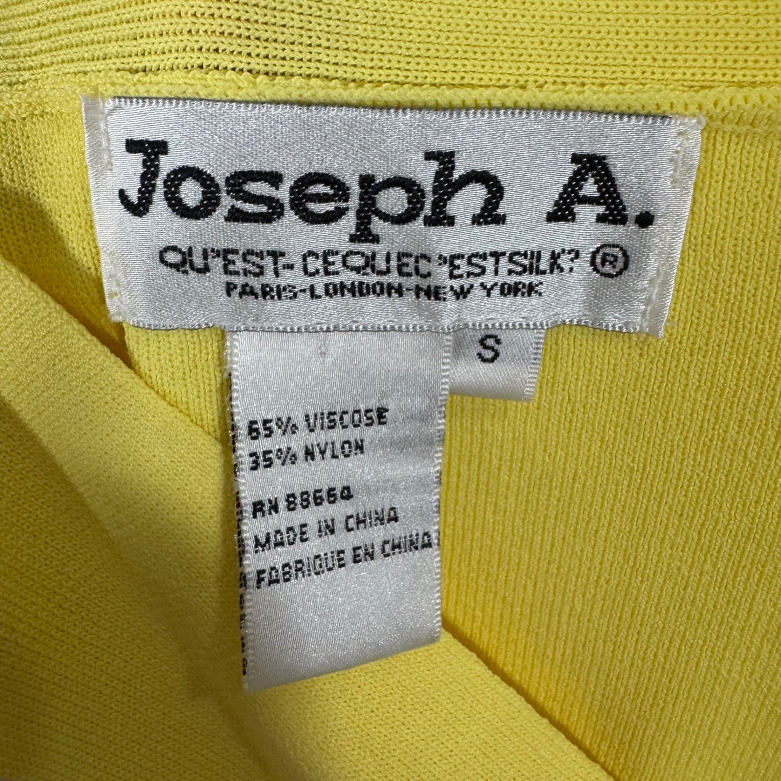 Joseph A. Women Knit Top, Sleeveless Shell Top Yellow Ribbed Tank Top Size S