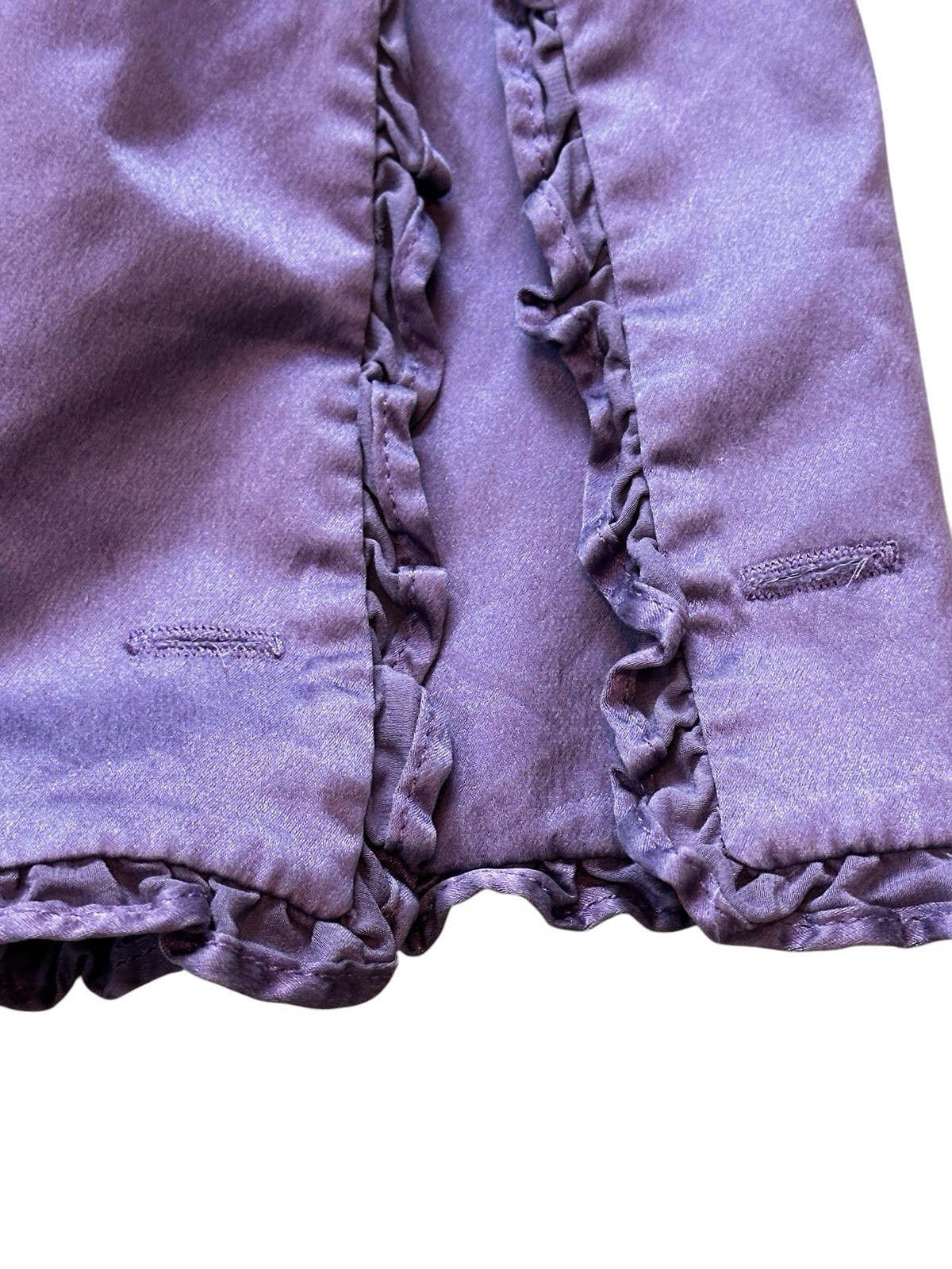 Tasha Polizzi Womens Purple Silk Blouse Ruffles Victorian Whimsygoth Regency XL