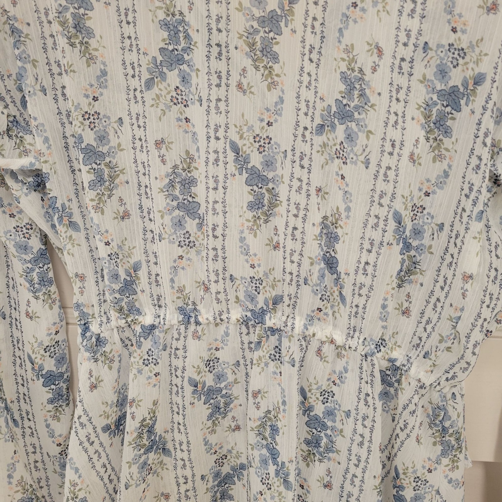 Blu Pepper women’s long sleeve peasant Victorian floral blouse medium