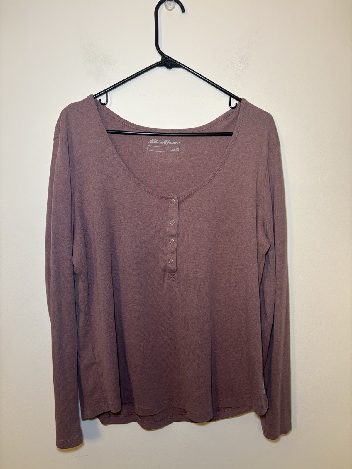 Eddie Bauer Women’s 2XL Long Sleeve Mauve Button Snaps