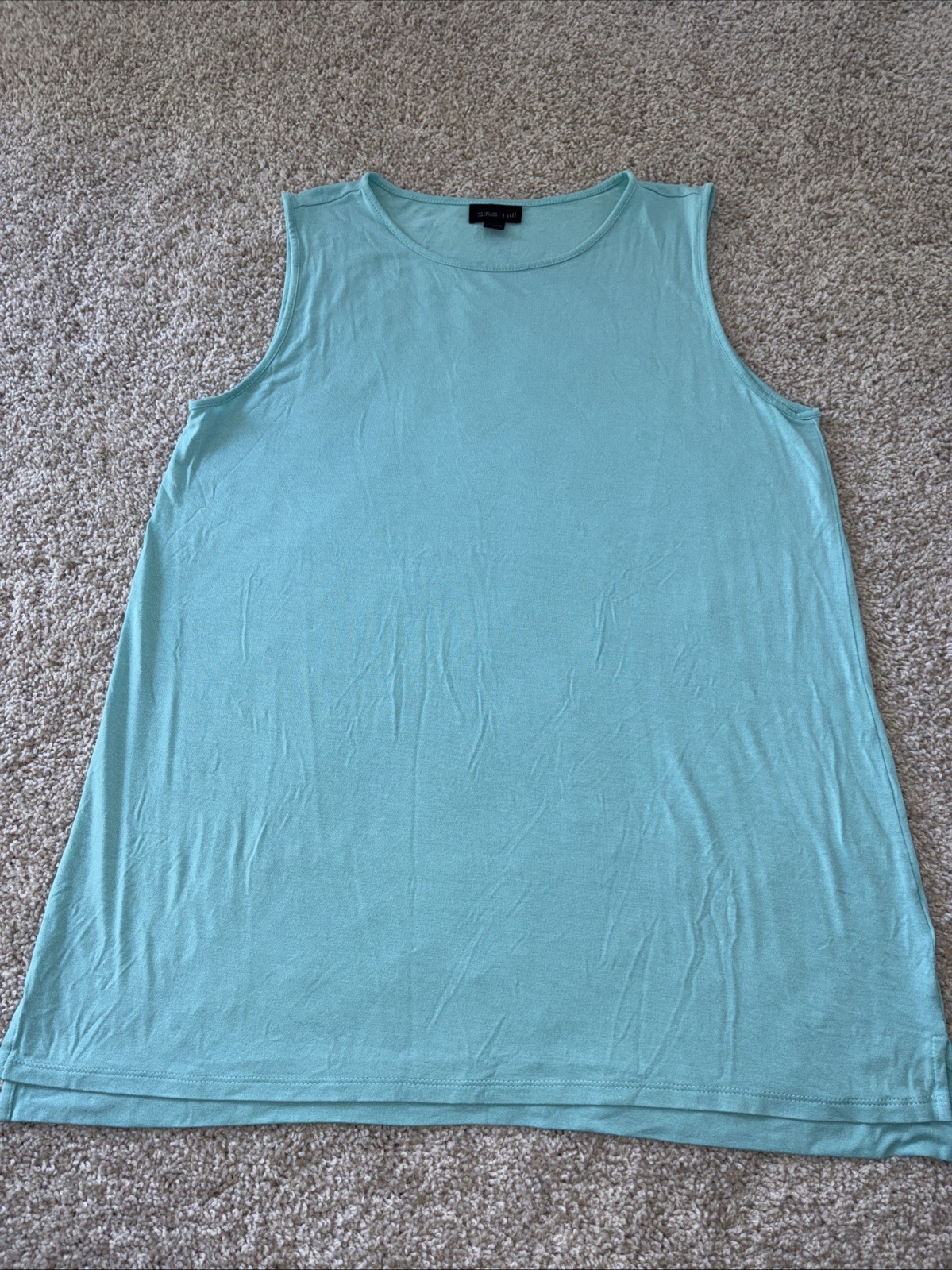 J. JILL WEAREVER COLLECTION TURQUOISE SLEEVELESS RAYON/LYCRA TUNIC SZ M