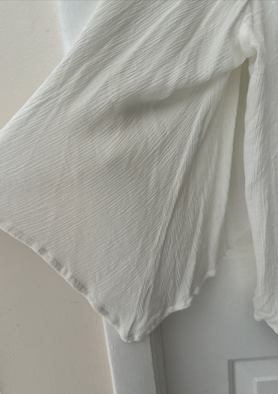 Band of Gypsies Cold Shoulder Top Ivory w Crochet Lace Trim Flowy Boho Chic S