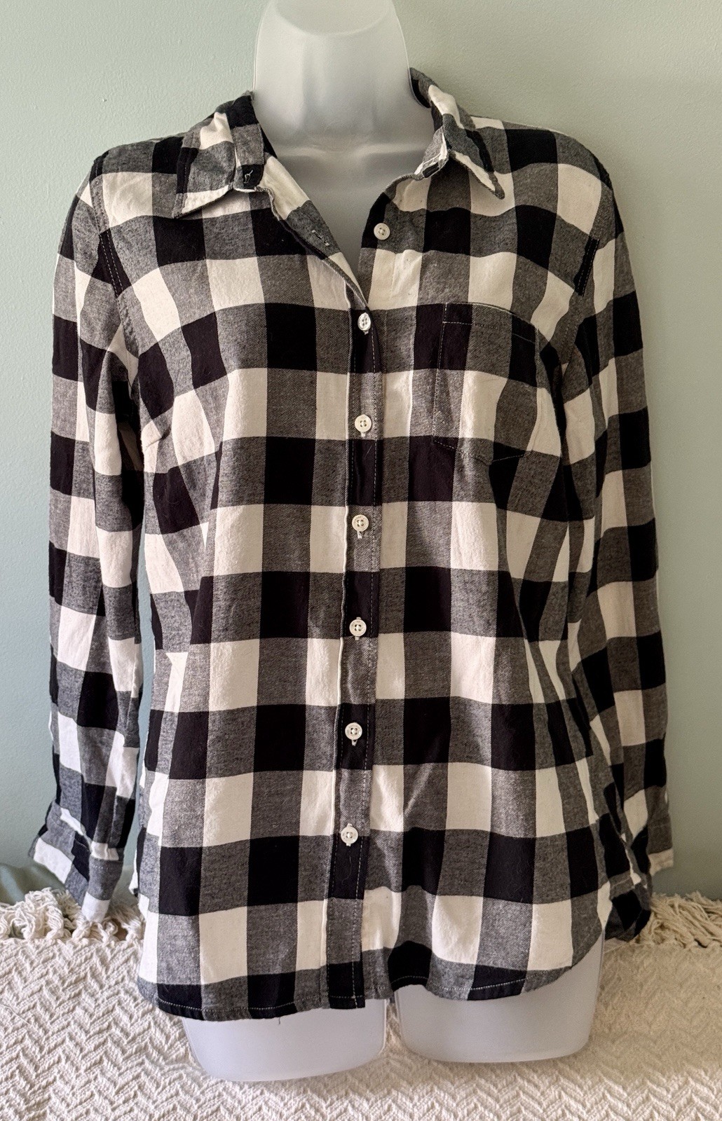 Lot of 2 Weatherproof Women’s L Multicolor Plaid Flannel Stretch Button-Up