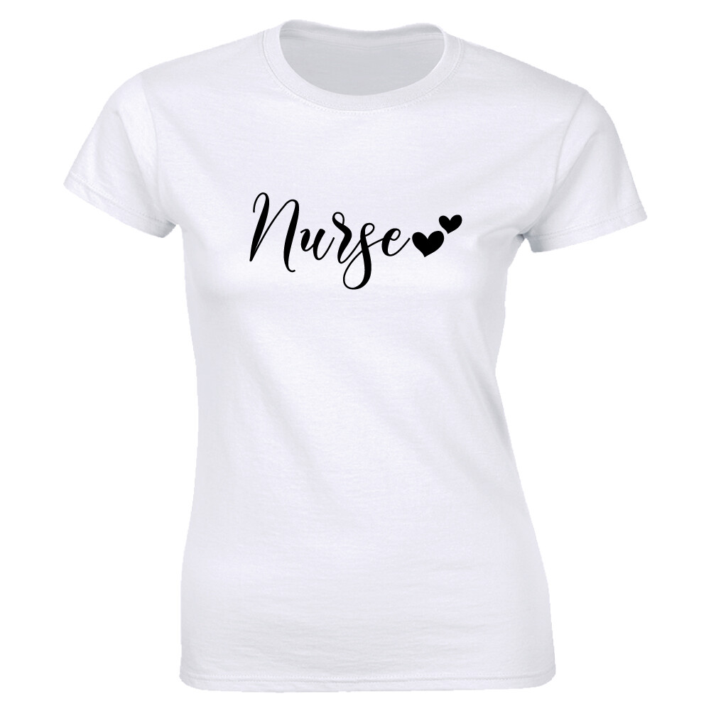Nurse with Heart Image Short Sleeve T-Shirt for Women