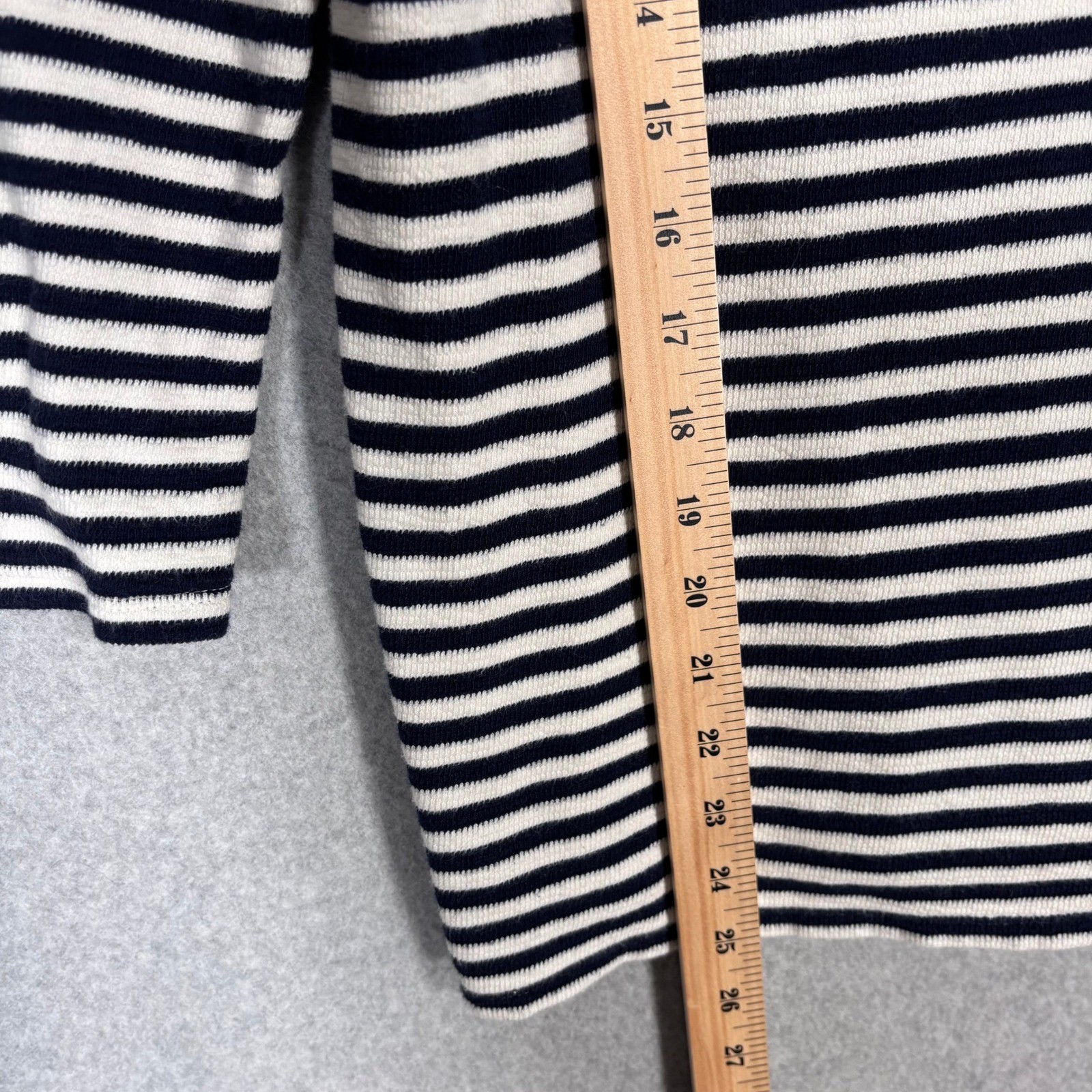 J Jill Knit Top Small Black White Button Detail Cotton Nautical Classic Career