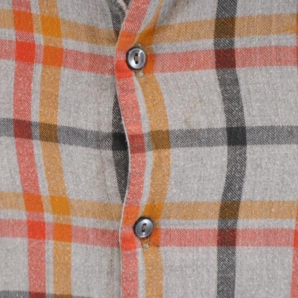 Used VINTAGE 40s 50s Grandpa Shirt Check Pattern Long sleeve half button shi…