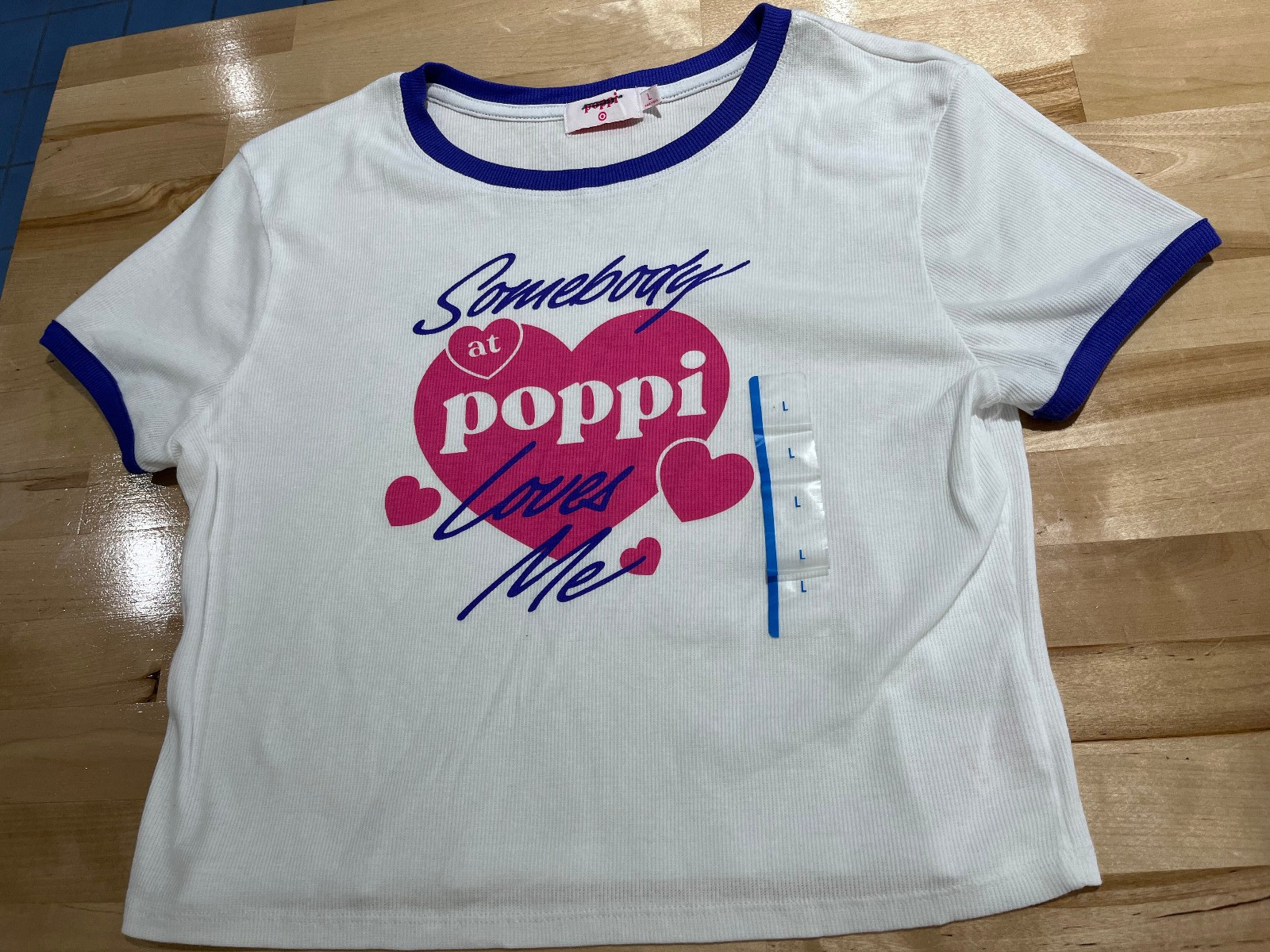 POPPI x Target Somebody at Poppi Loves Me White Graphics Crop T-shirt Women’s L
