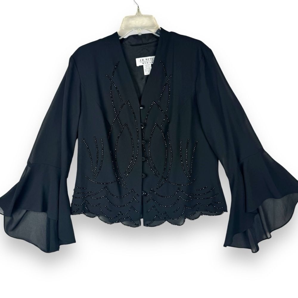 JR Nites Top Size 14 W Y2K Beaded Whimsigoth Witchy Fairy Gothic Glam Party