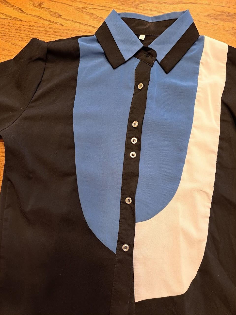 Women’s Blouse 3XL Black Blue White Collar Long Sleeve 3/4 Sleeve Button Front