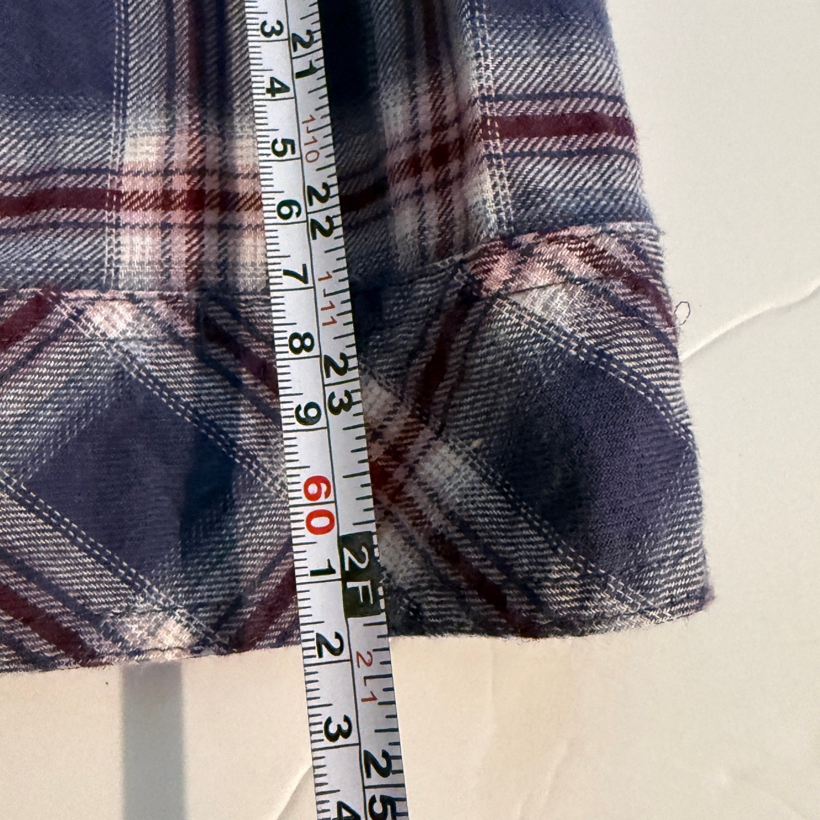 Rare 2009 Plaid Flannel Shirt Blue Burgundy Button Up Bella Swan Style Size