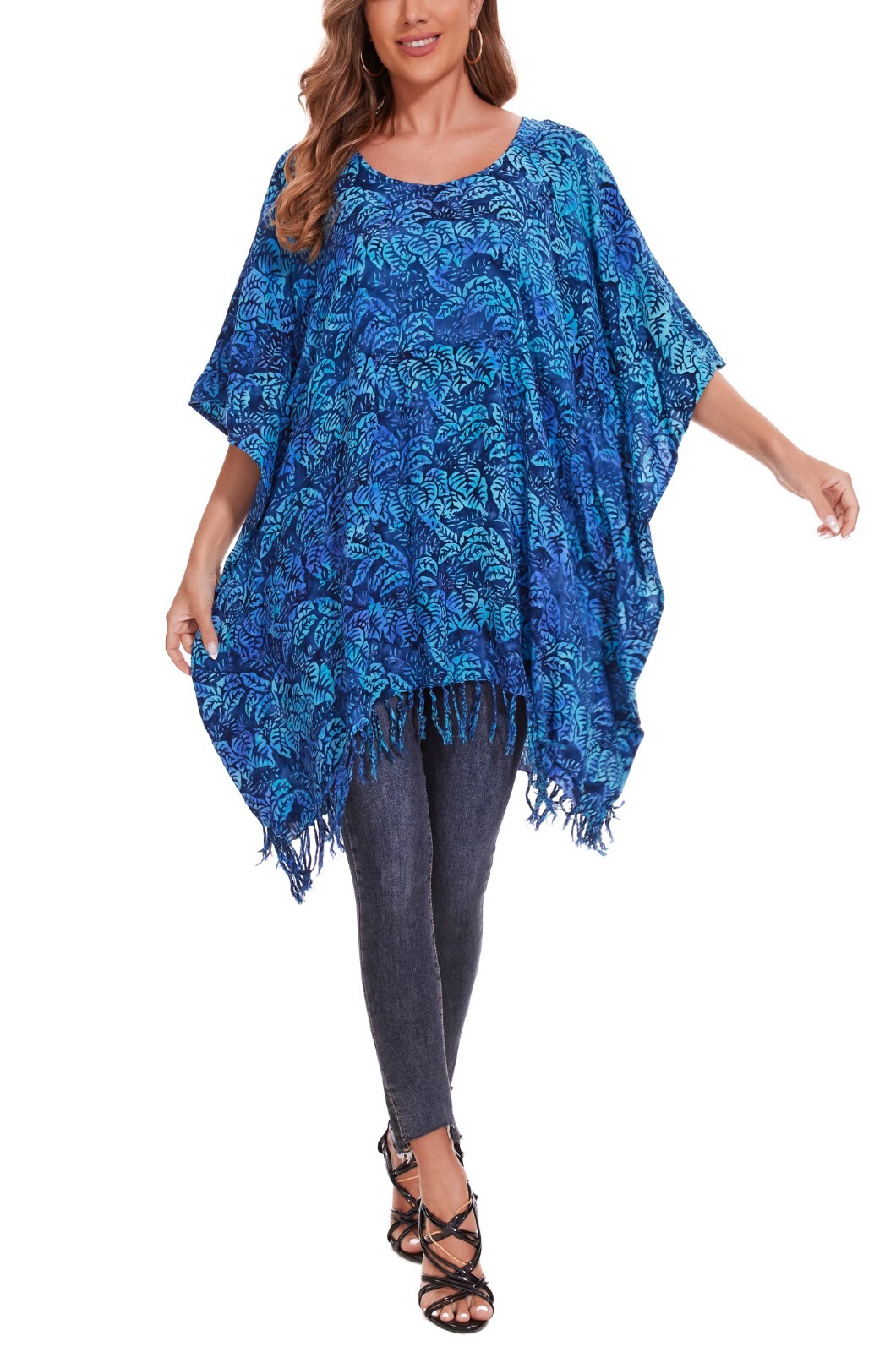 Beautybatik Boho HandMade Batik Caftan Women Tunic Top Blouse Plus Size XL to 4X