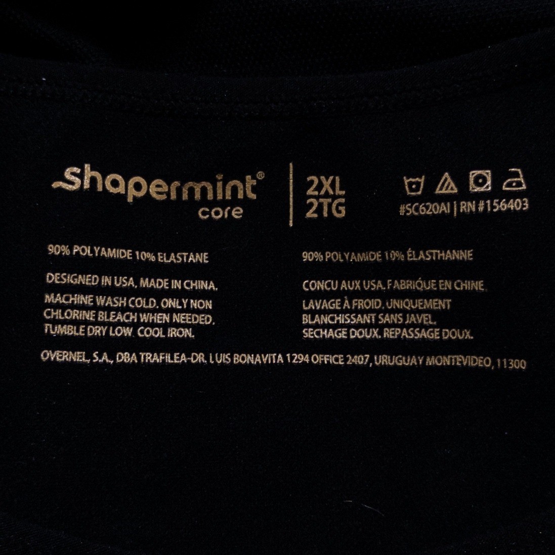 Shapermint Core Compression Tank Top Womens 2XL Black Stretch Seamless Shapewear