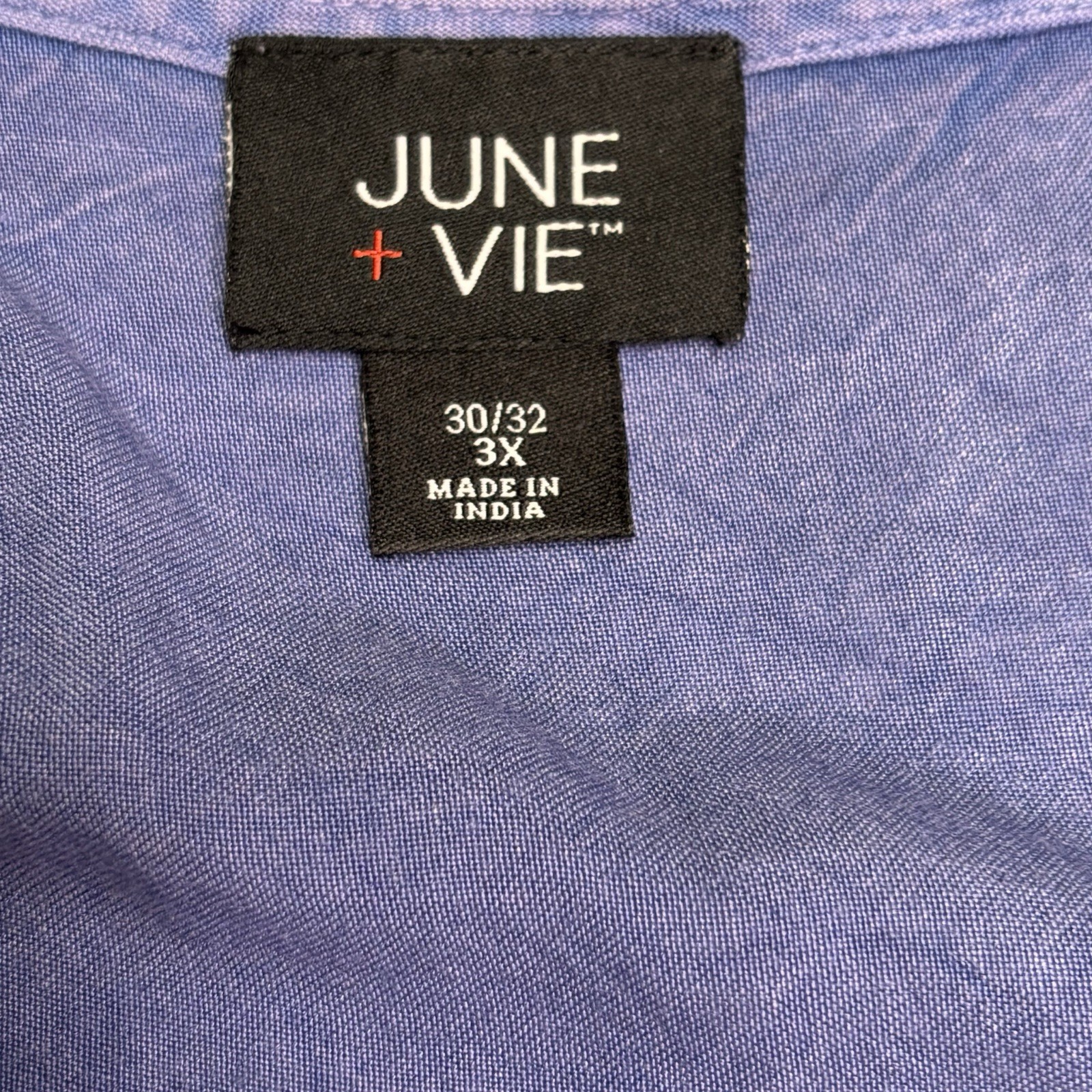 June and Vie Top Womens 3X Blue Tunic Peasant Prairie Boho