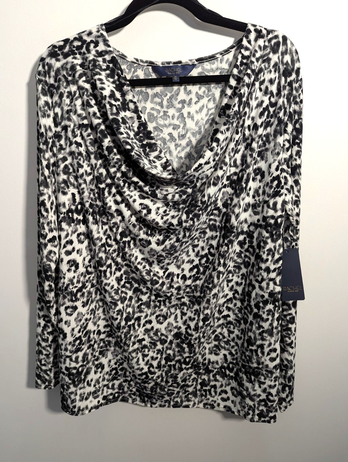 RACHEL Rachel Roy Women’s 3X Axel Leopard Long Sleeves Pullover Top