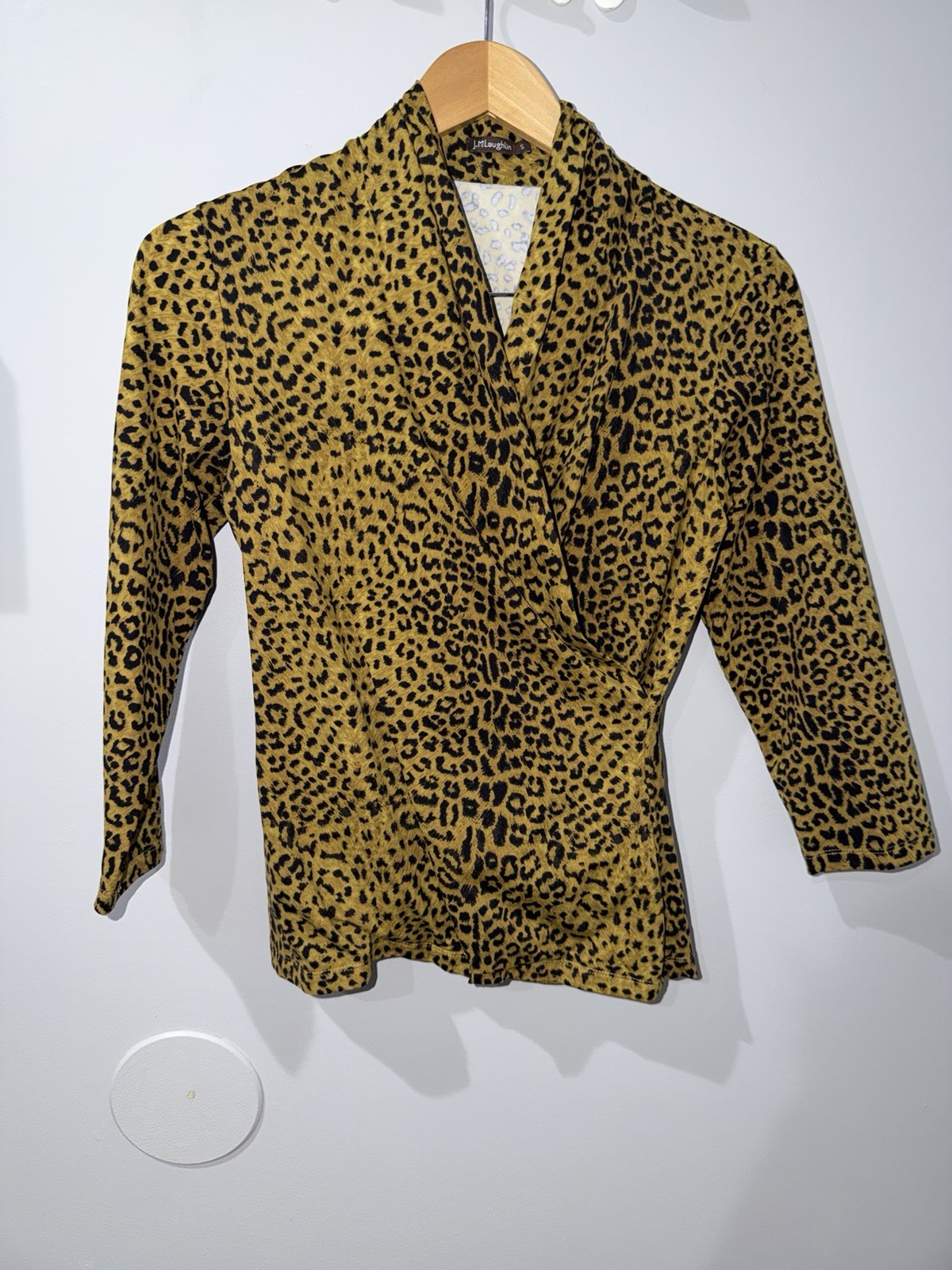 J.McLaughlin Leopard Print Wrap Style Top Catalina Cloth Sz S 1