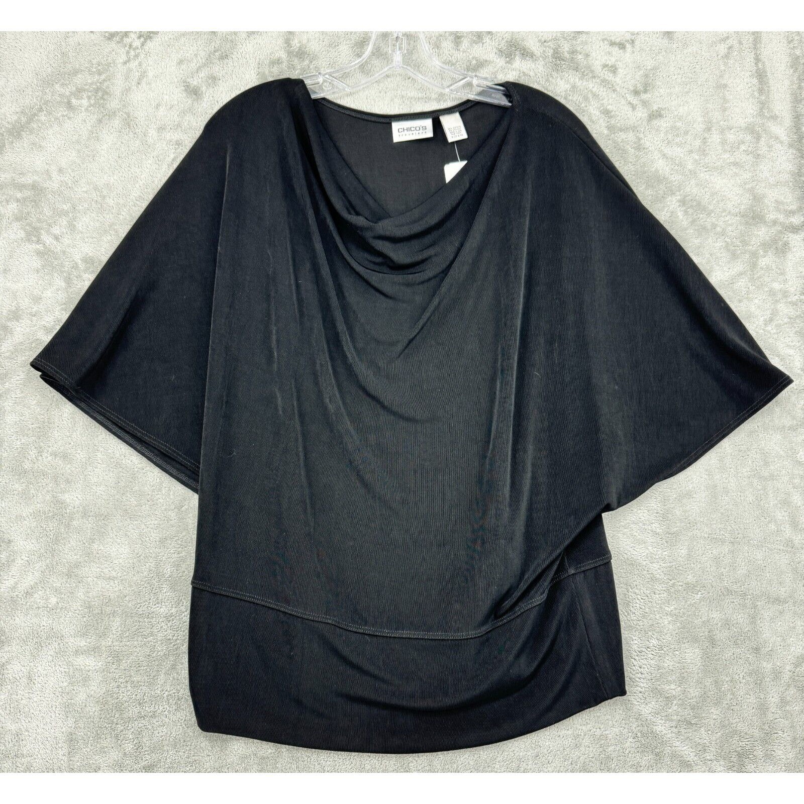 Chicos Blouse Womens Medium Travelers Slinky Knit Travelers Casual Minimalist