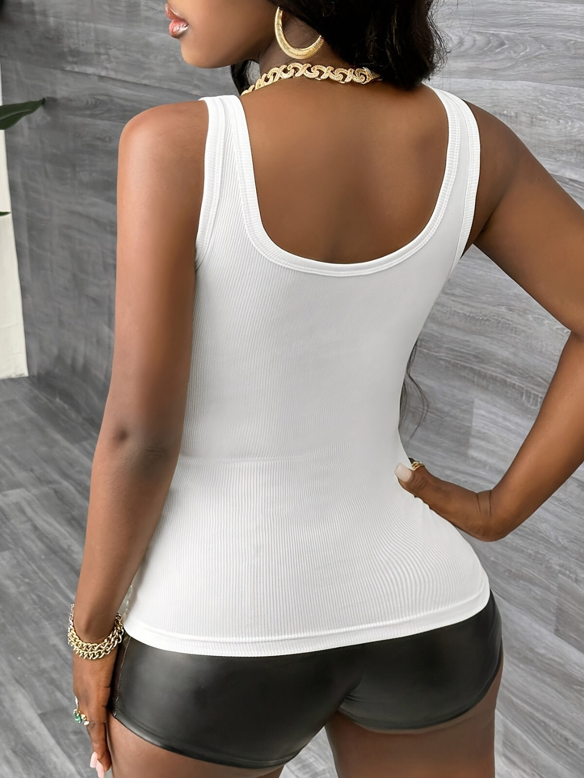 Women’s V-Neck Long Camisole Tank Tops Stretch Ribbed Basic Cami Plain