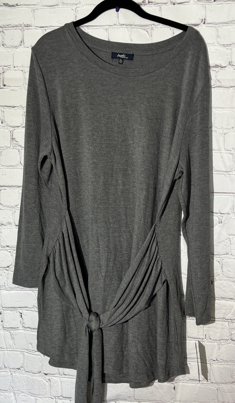 Angels Forever Young Shirt Charcoal Gray Heather Long Sleeve Womens Shirt Xlarge