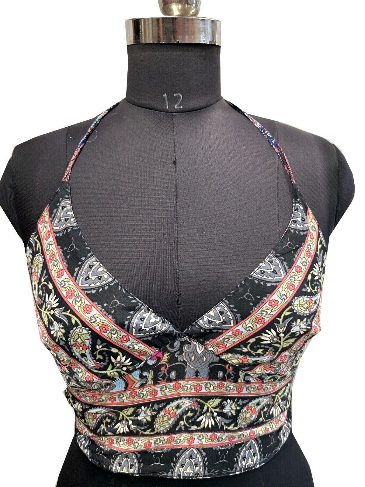 Wholesale 10 PC Of Indian Vintage Silk Sari Halter Crop Tops Retro 60s Clothing