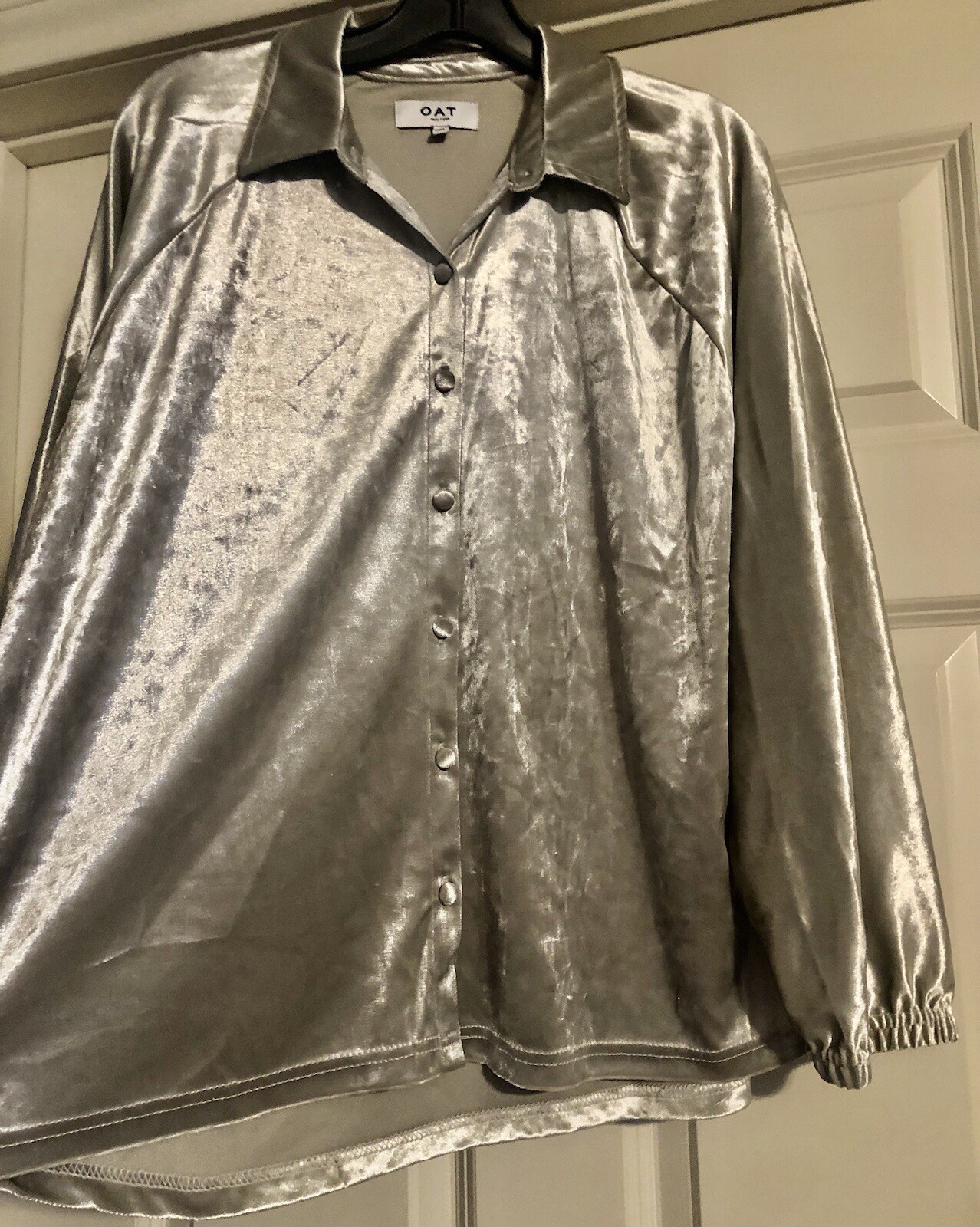 NWOT OAT Coastal Preppy Old Money Quiet Luxury Crushed Velvet Scandi Size M
