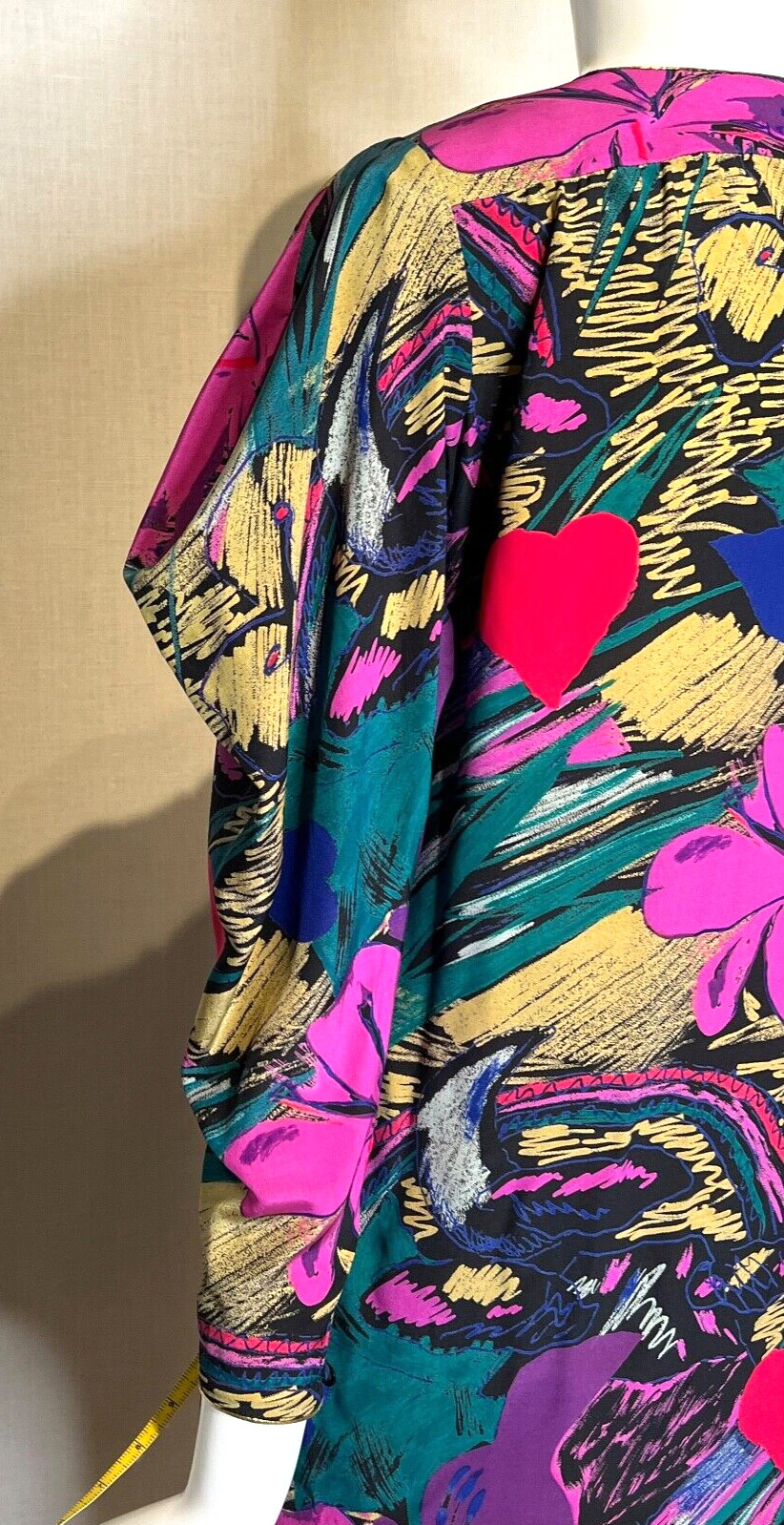 Emanuel Ungaro Parallele Paris ABSTRACT Silk Caftan Blouse Size 4, Vintage ITALY