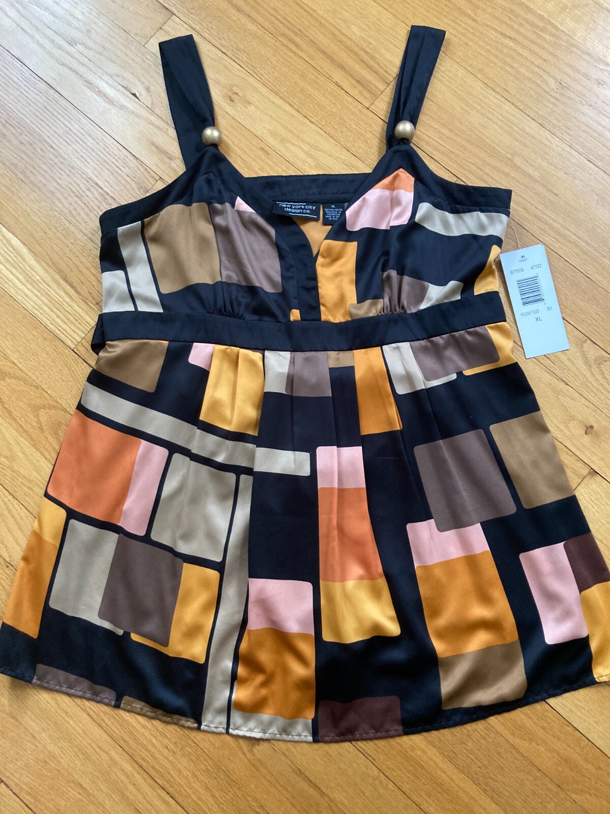 New York City Design Co. Women’s Sleeveless Shirt Abstract Print SizeXL New