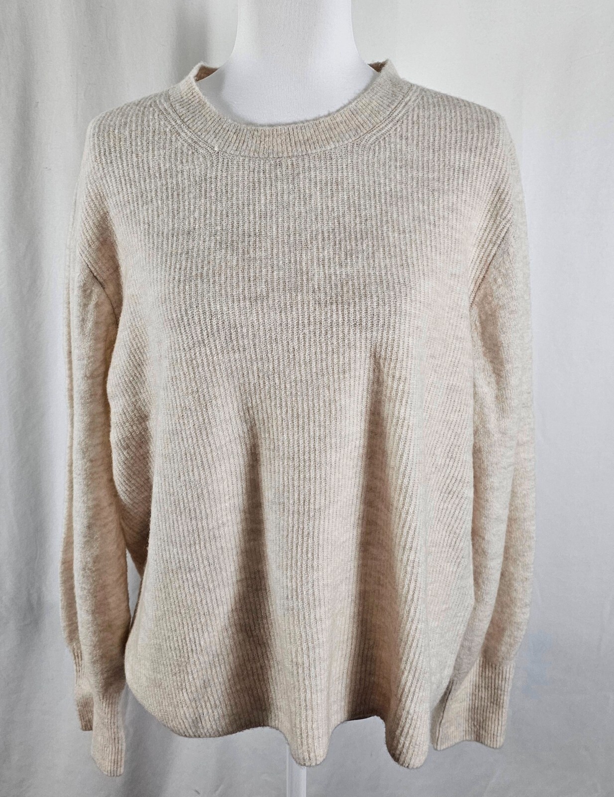 New Banana Republic Womens Pullover Top Ivory Wool Nylon Spandex XL