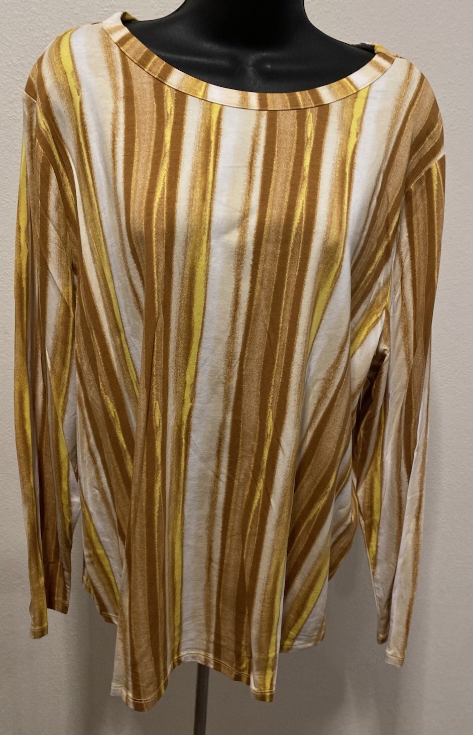 Any Body Cozy Knit Womens Size XL Top Long Sleeve Striped