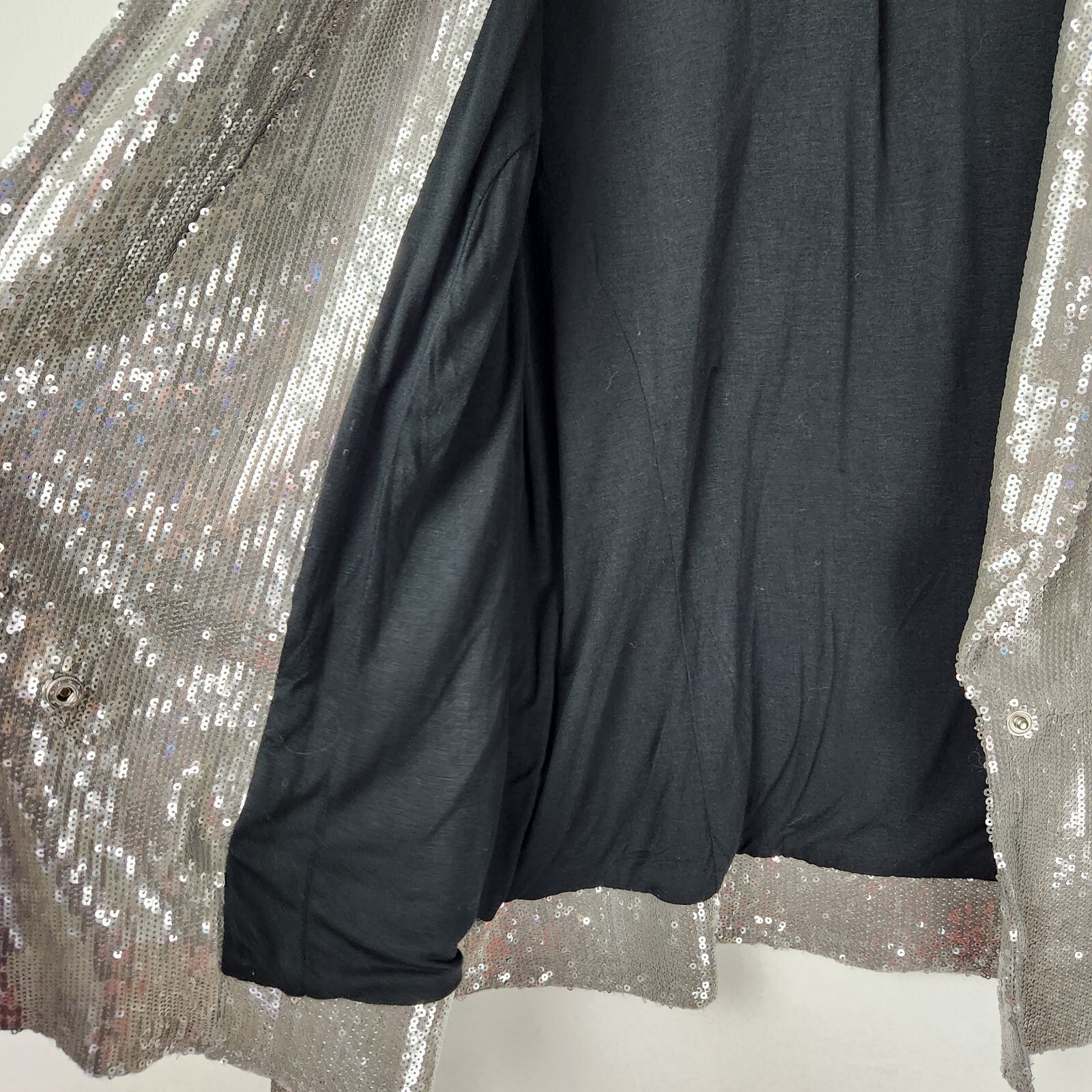 I•N•C International Concepts Silver Shiny Sequin Size M Zip Top Party Holidays