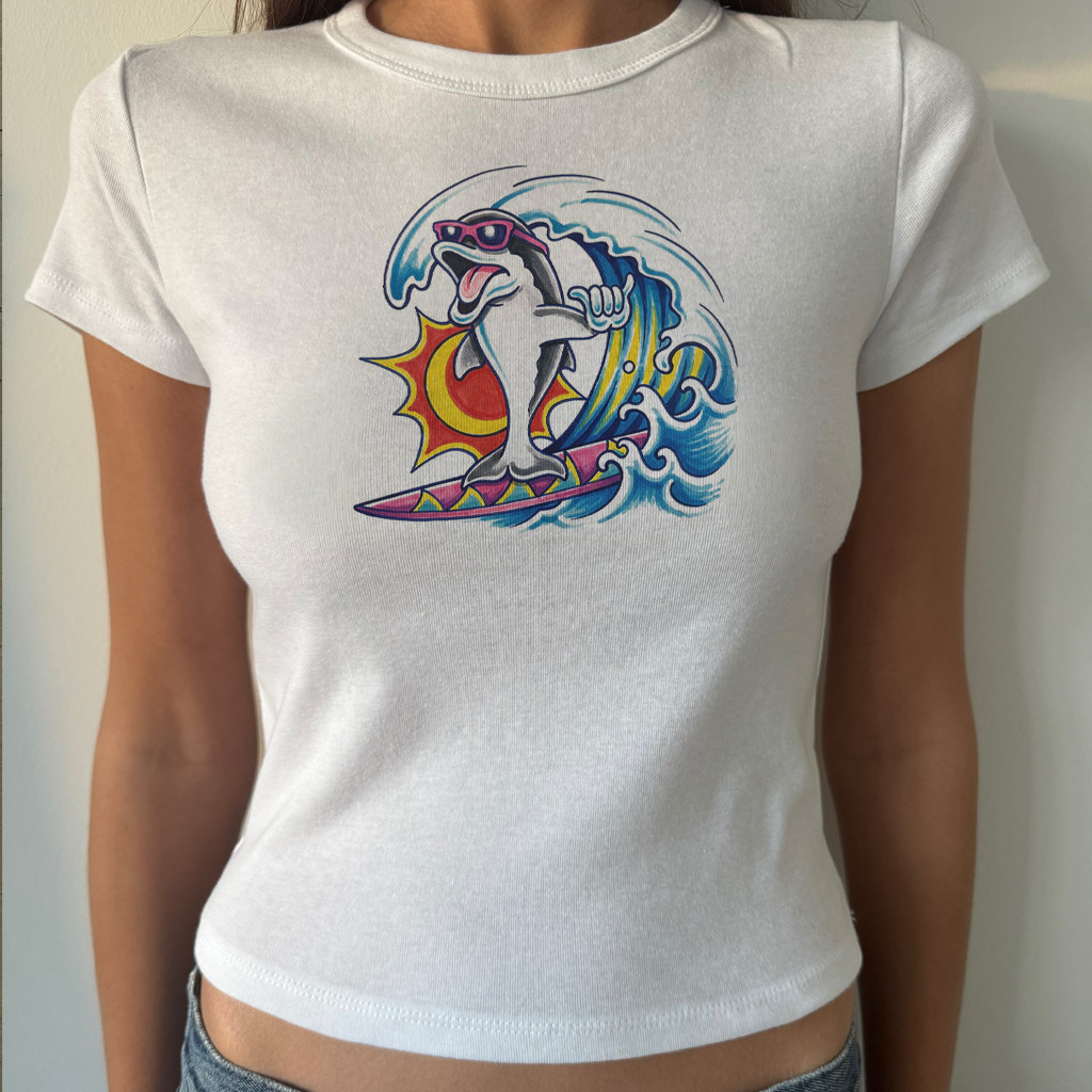 Vintage Dolphin Women’s Baby Tee