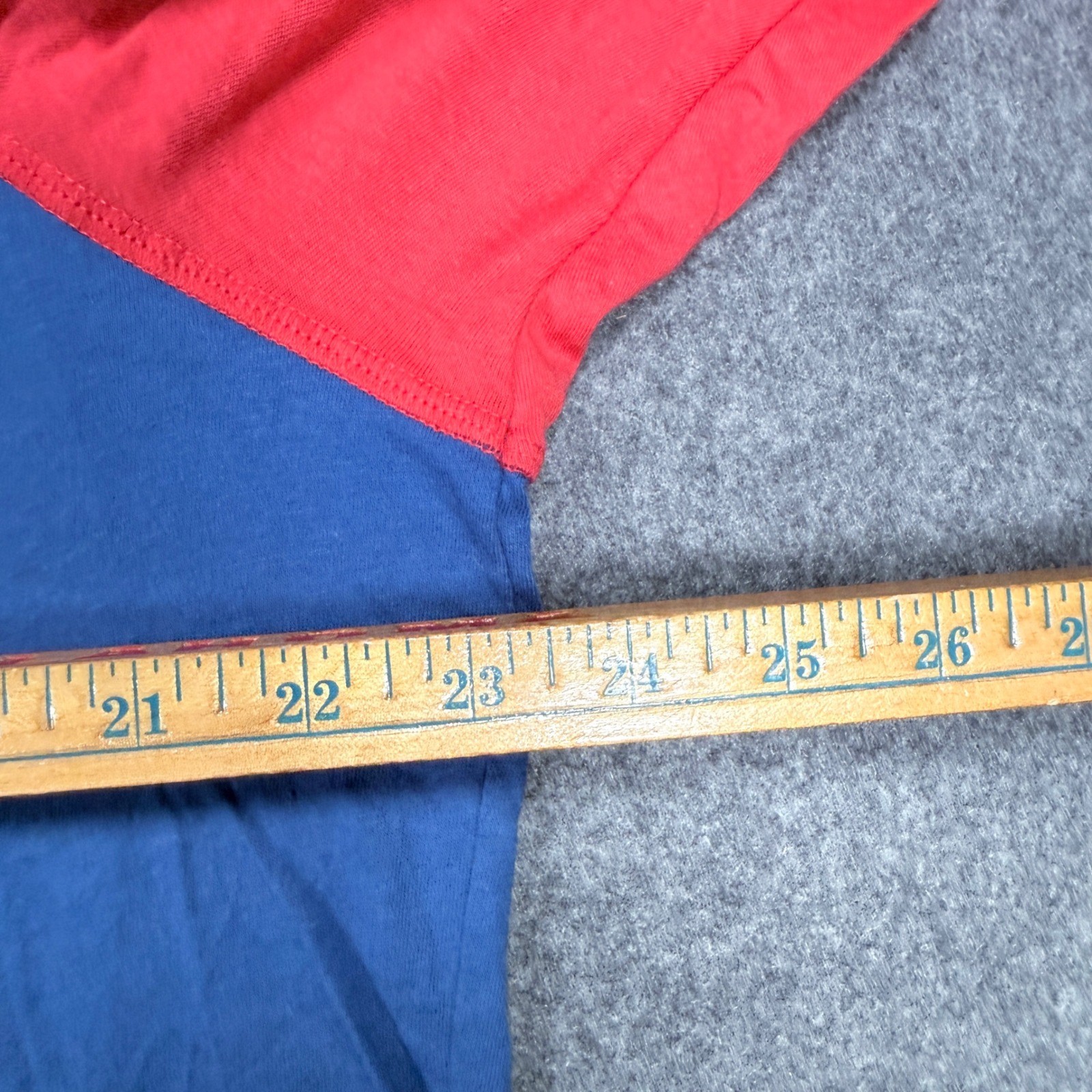 Texas Rangers MLB Campus Lifestyle Raglan 3/4 Sleeve Blue Red Graphic Tee 3XL