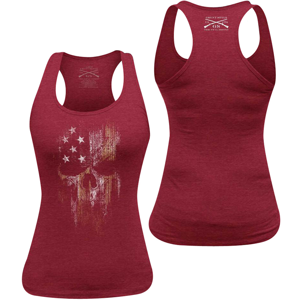 Grunt Style Women’s American Reaper Racerback Tank Top – 2XL – Cardinal