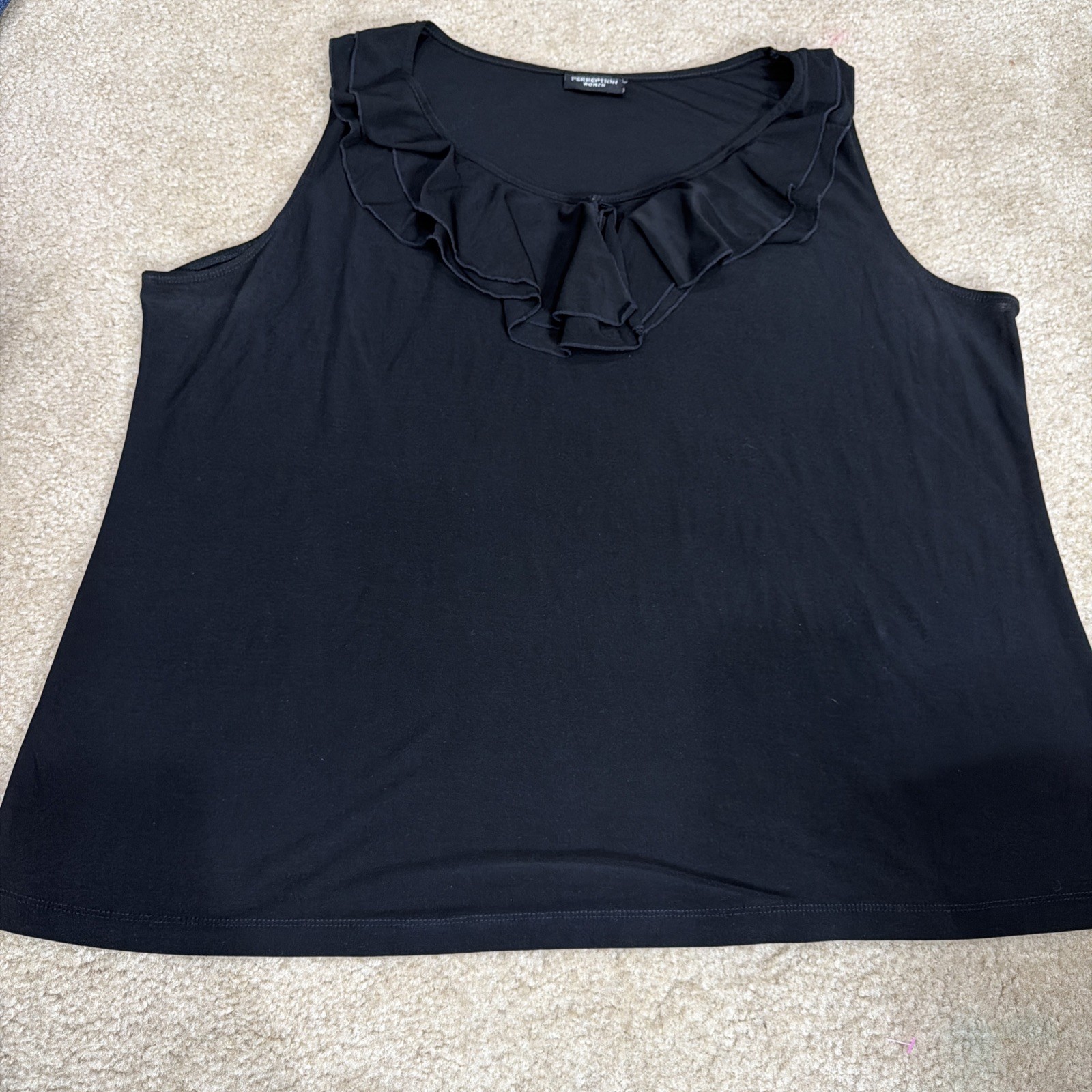 Perception Women’s 2XL Black Sleeveless Pullover Blouse Business Formal Casual