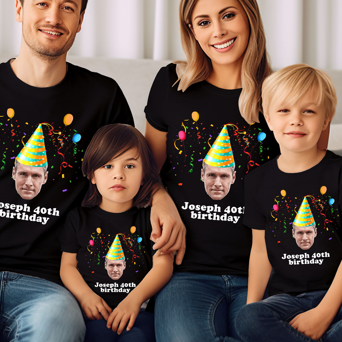 Customisable Photo Birthday T-Shirt Add Name & Age Perfect For Gift #TA-195