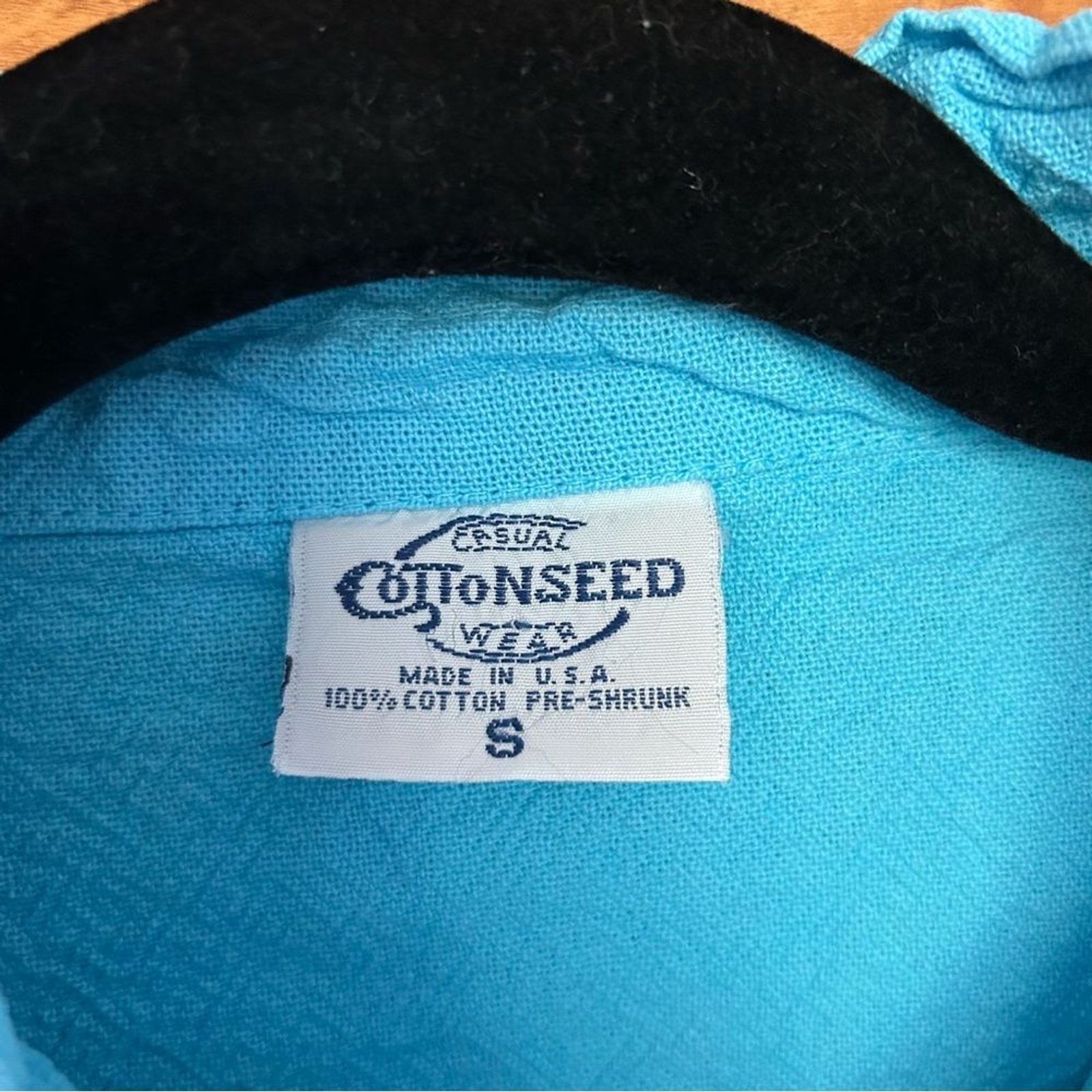 Cottonseeds 3 Button Pullover Top Bright Blue Unisex Sze Small Coastal Lagenlook