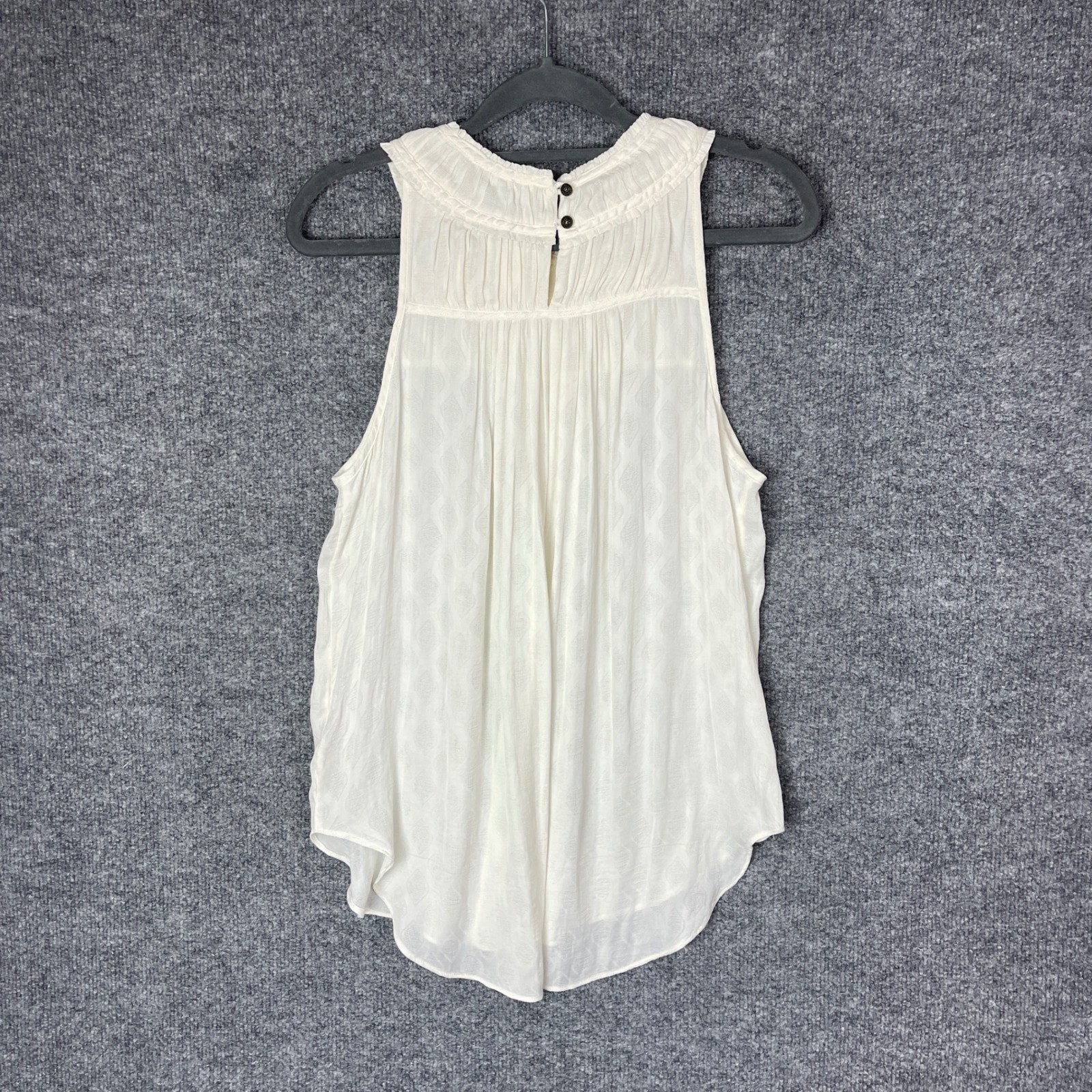 Maeve by Anthropologie White Ruffled Neck Sleeveless Blouse Top Size 6