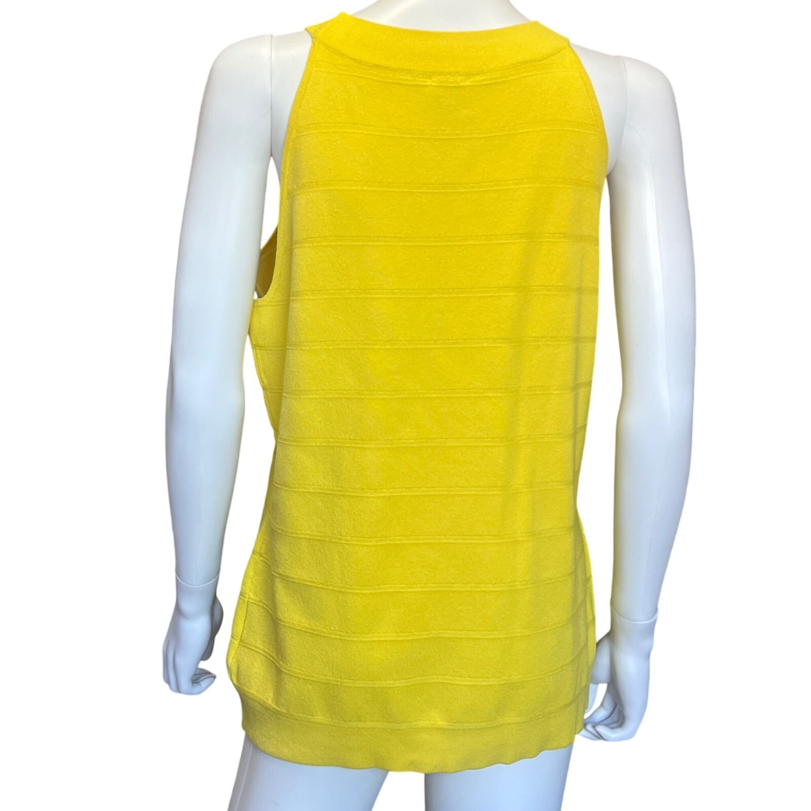 Anne Klein Yellow Sleeveless Knit Bright Daffodil Tank Top Womens Size L NWT