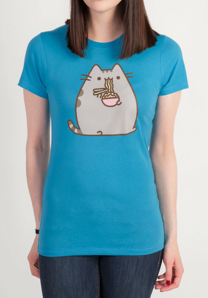 Pusheen The Cat EATING RAMEN NOODLES T-Shirt NWT XS-2XL Licensed & Official