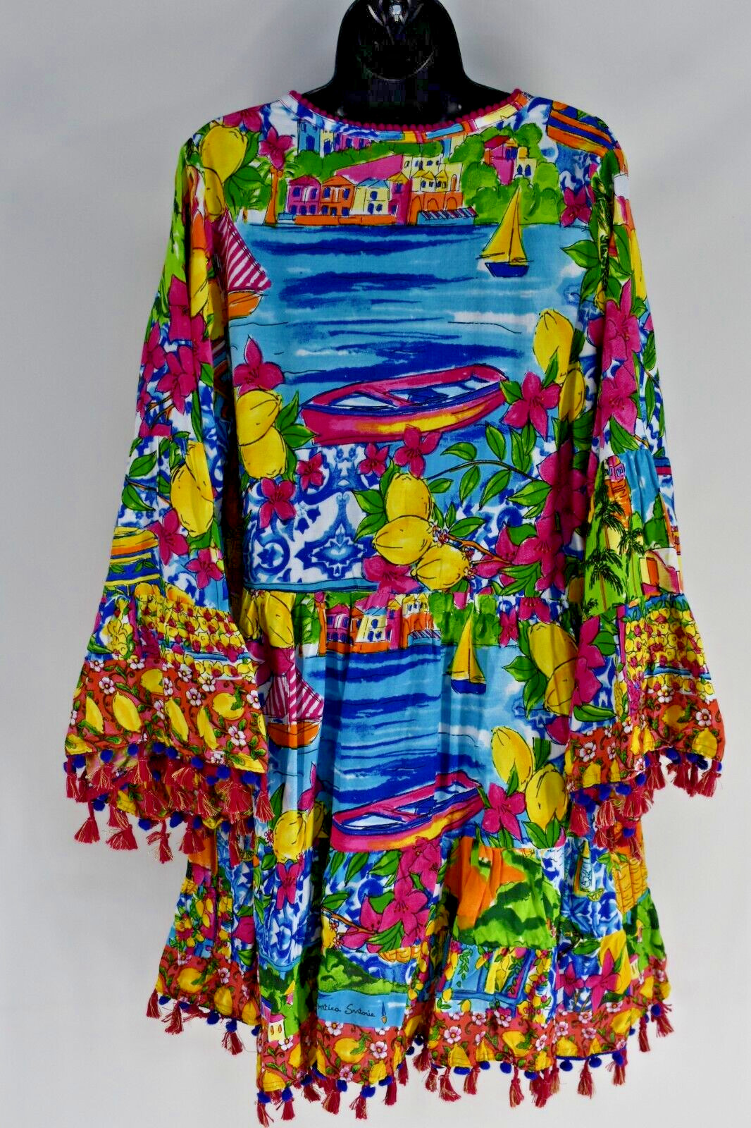ANTICA SARTORIA 2024 SORRENTO BY THE SEA TIE FRONT DRESS NWT O/S