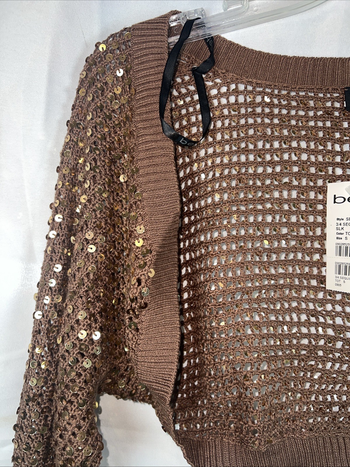 Vintage Y2K Bebe 100% Silk 3/4 Sequin Bolero NWT