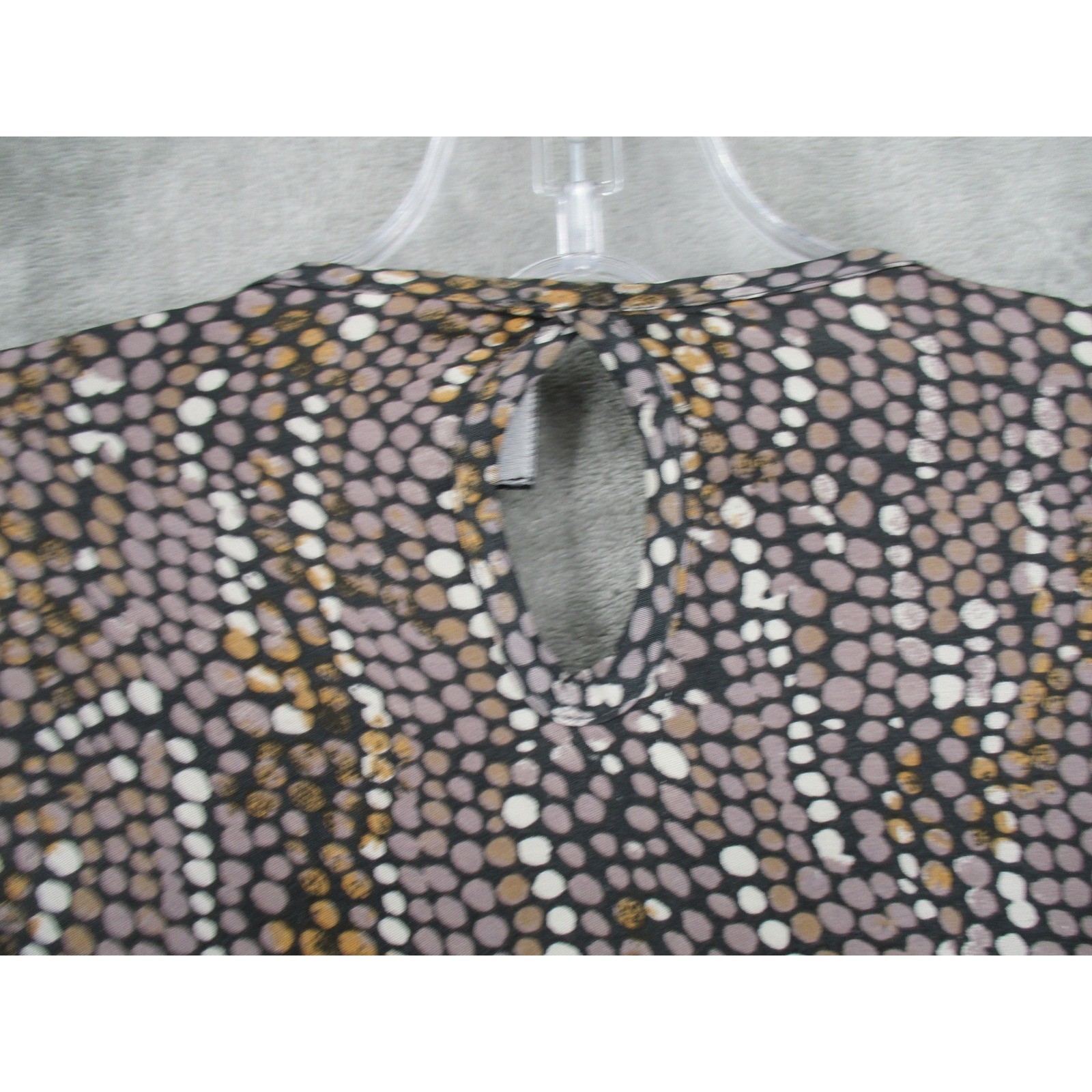 NU Denmark Blouse Womens Medium Button Keyhole Abstract Lightweight Career